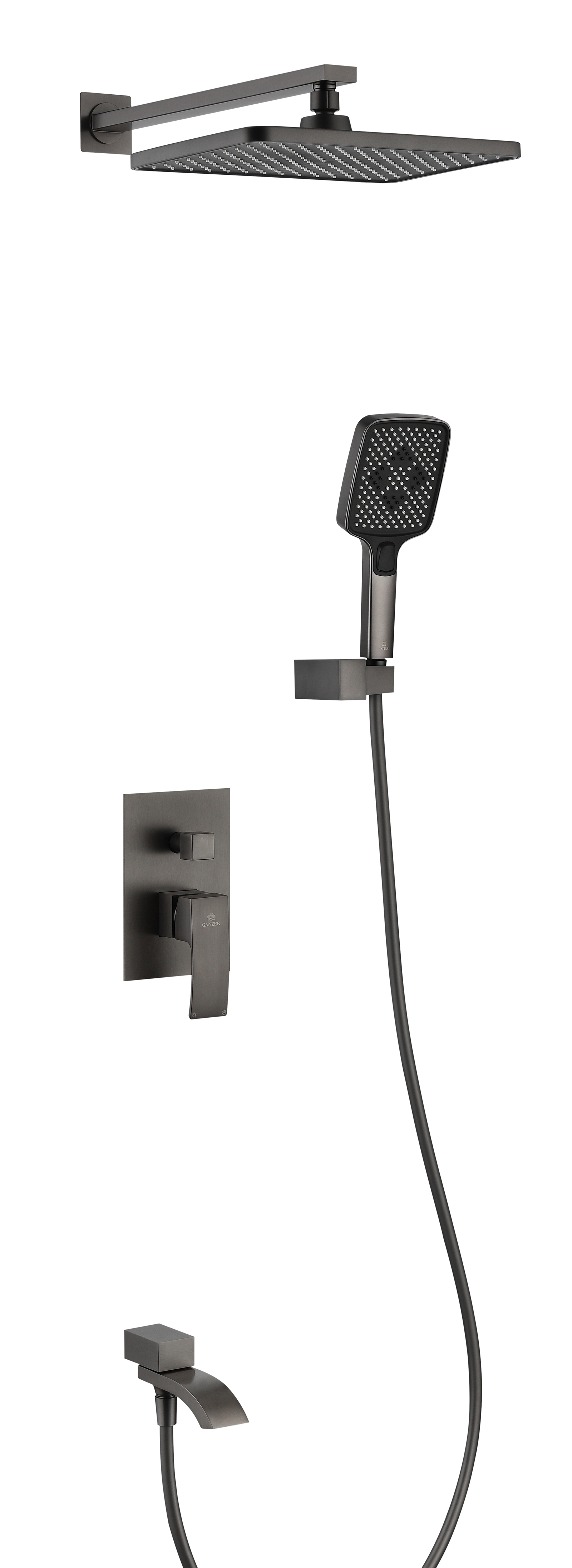 44165-Q Смеситель встраиваемый для душа с 3-функ. (ГРАФИТ) GANZER (6/1шт)