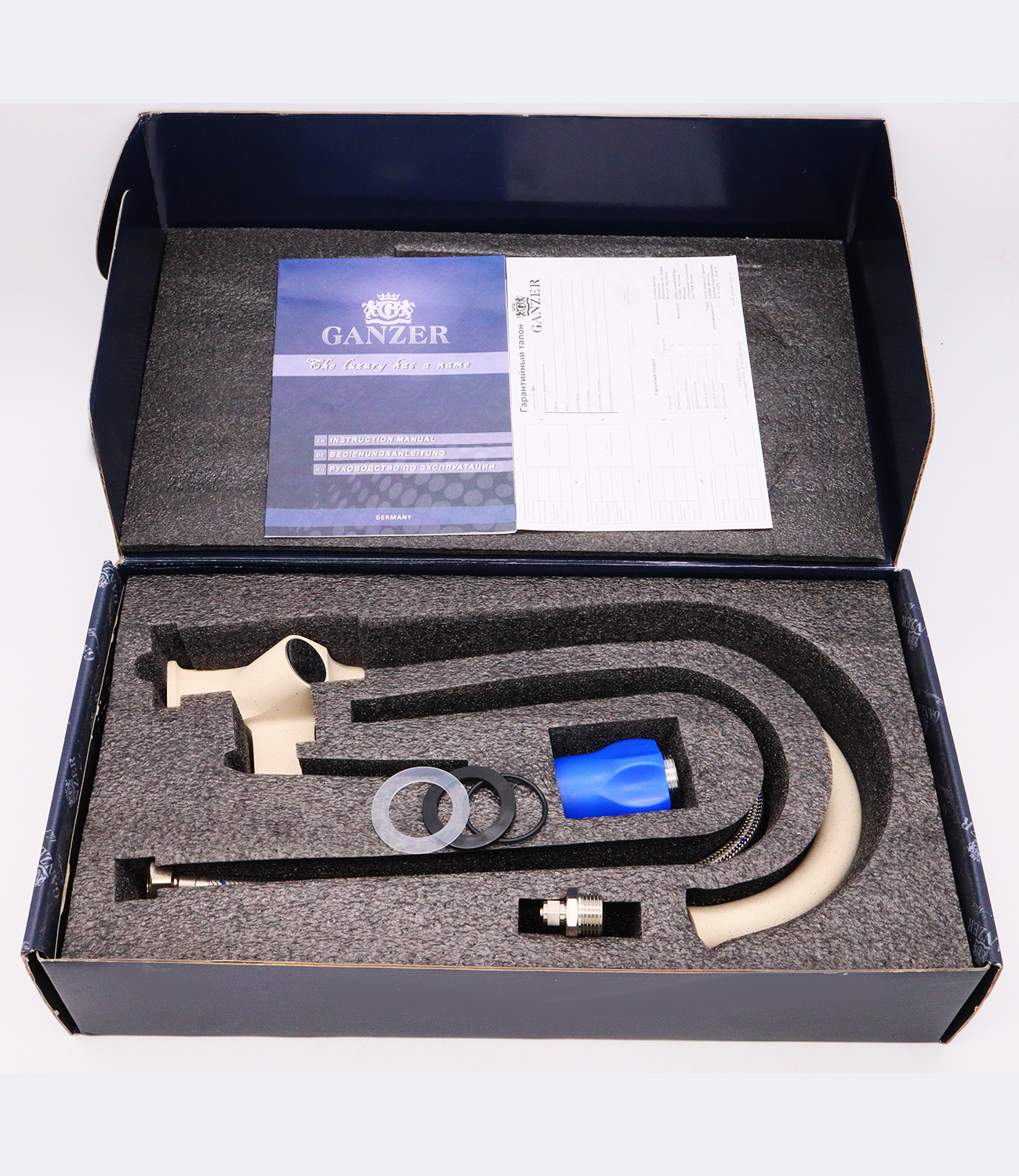 26025-M Смеситель для кухни (ПЕСОЧ) на две воды GANZER (10/1шт) Л/К