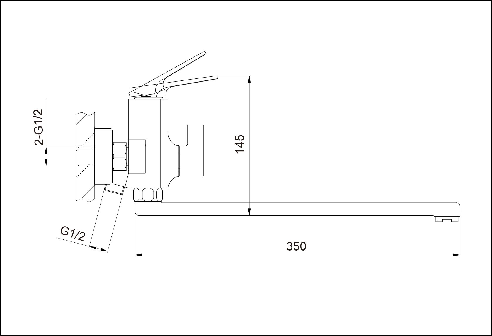 22020 Смеситель для ванны (ХРОМ) HANSEN  (10/1шт)