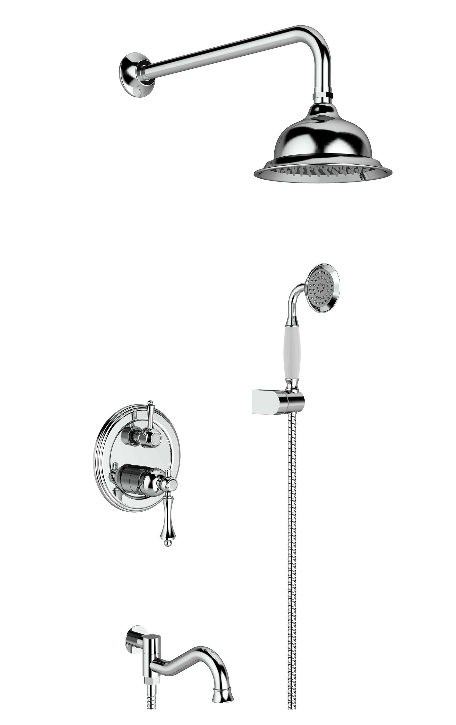 77065 Встроенный смес для душа с 3-функ. (ХРОМ) "GANZER"  (5/1шт)