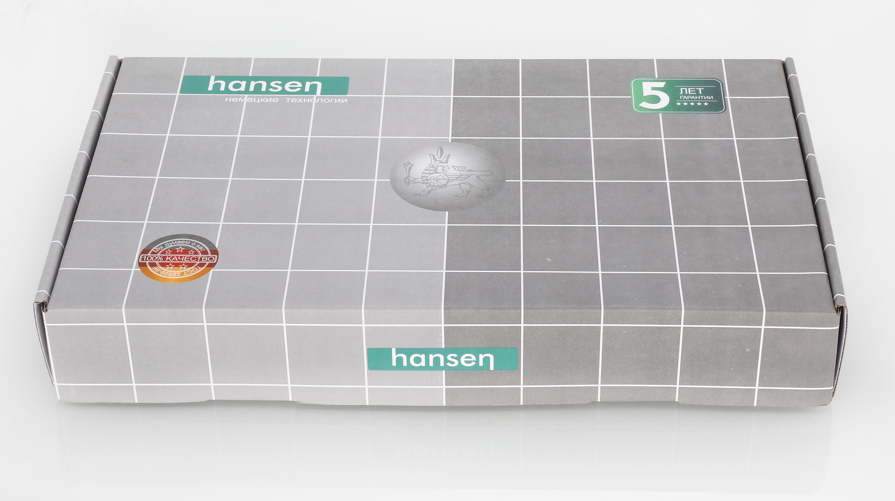 59304-GF Смес. из НЕРЖ. для кух. (САТИН с гиб. бел. изл.) HANSEN  (20/1шт)