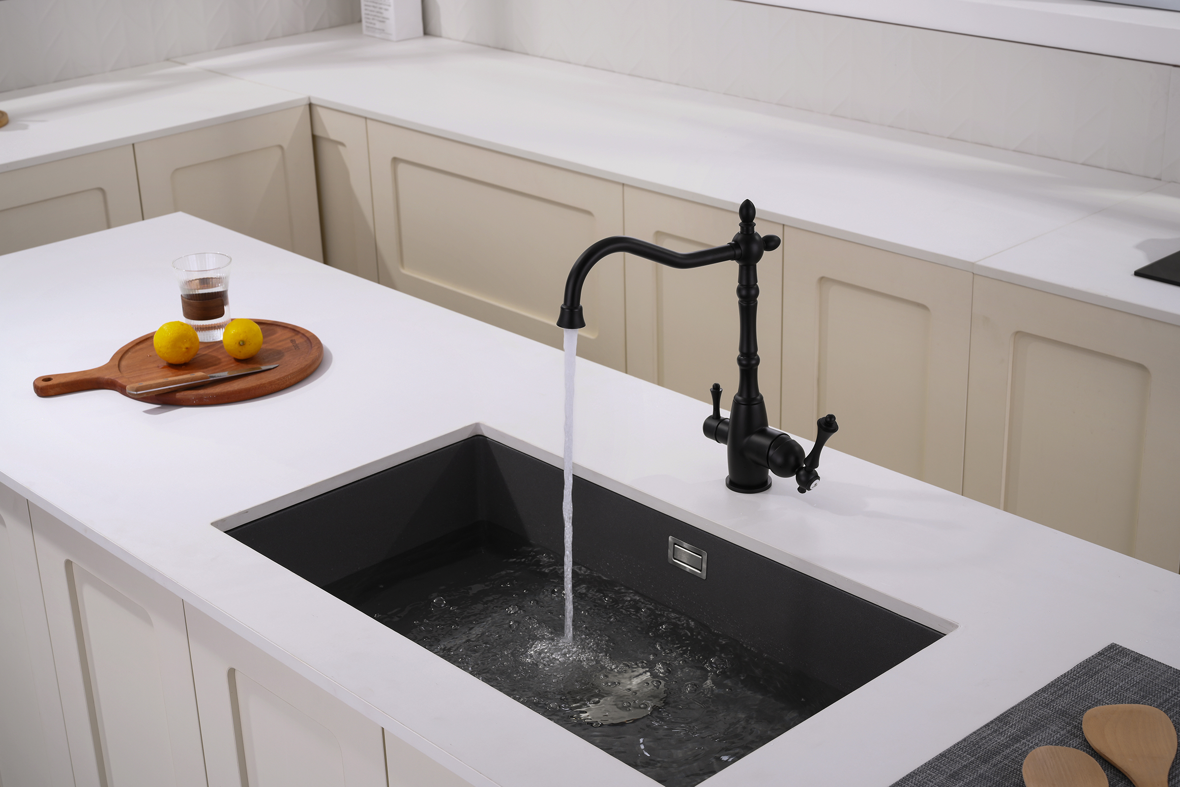 77122-C Смеситель для кухни с под. филь. (ЧЕРНЫЙ) GANZER  (10/1шт)