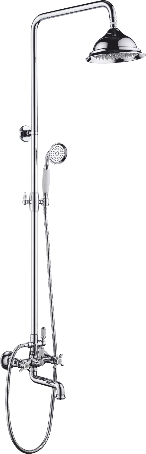 15161 Двухвентильный душевой релинг (ХРОМ)  GANZER  (4/1шт)