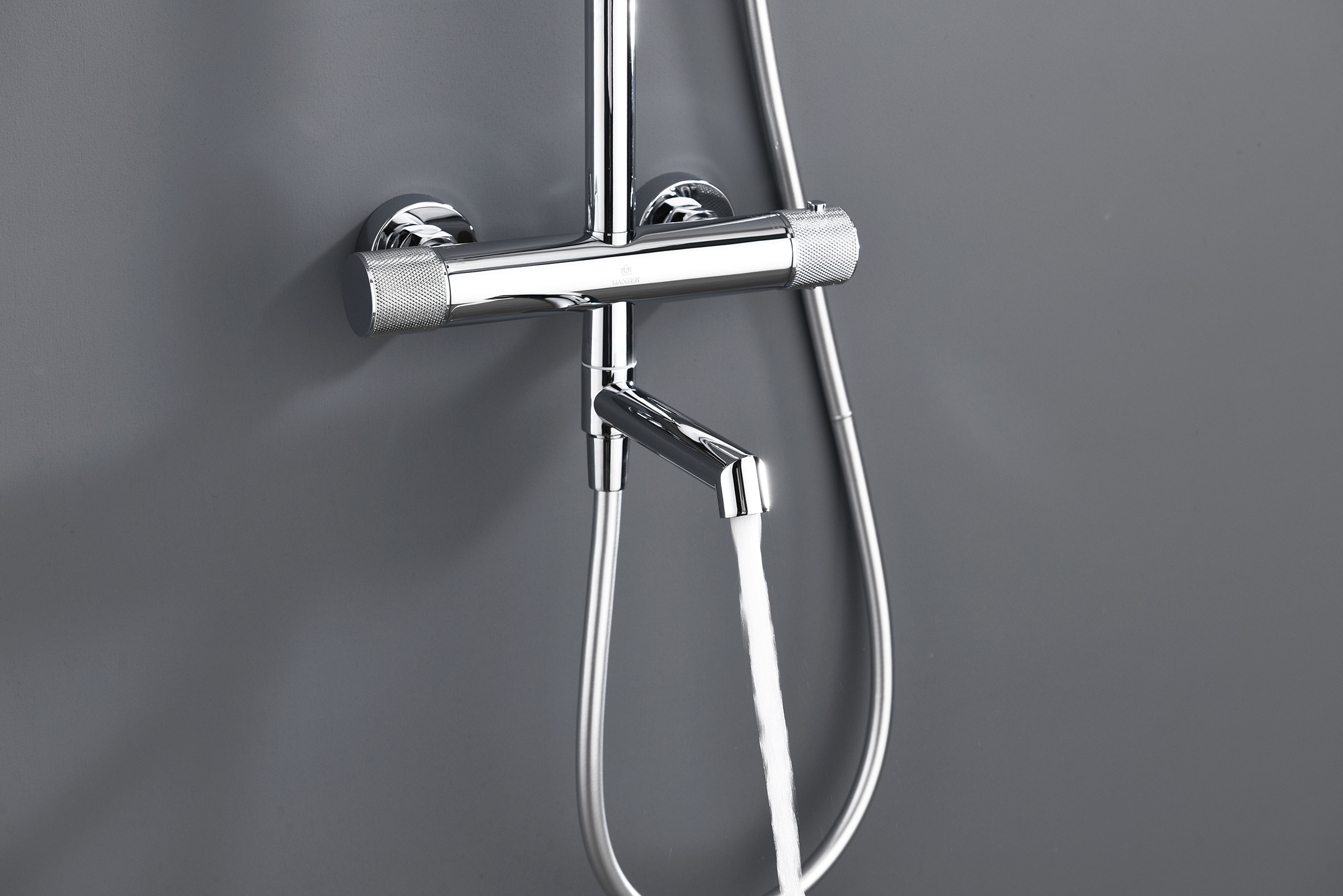19170 Душевая система с термостатом (ХРОМ) GANZER (5/1шт)