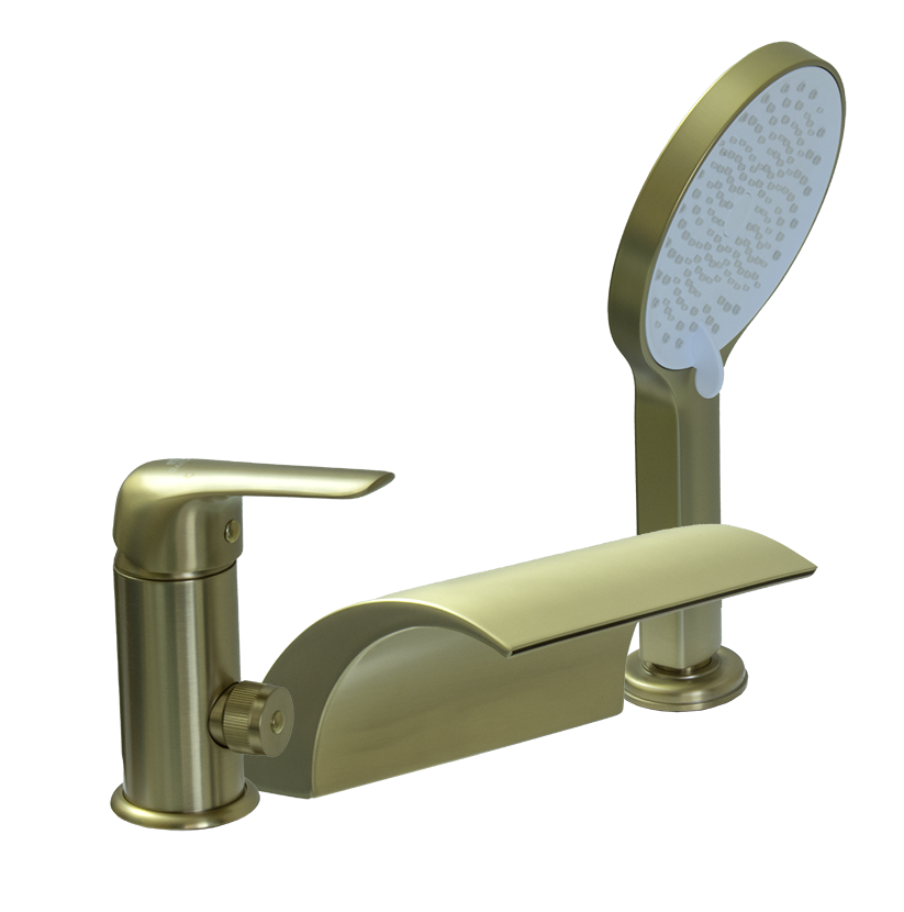 24033-S Смеситель на борт ванны (МАТ. ЗОЛОТО)  GANZER