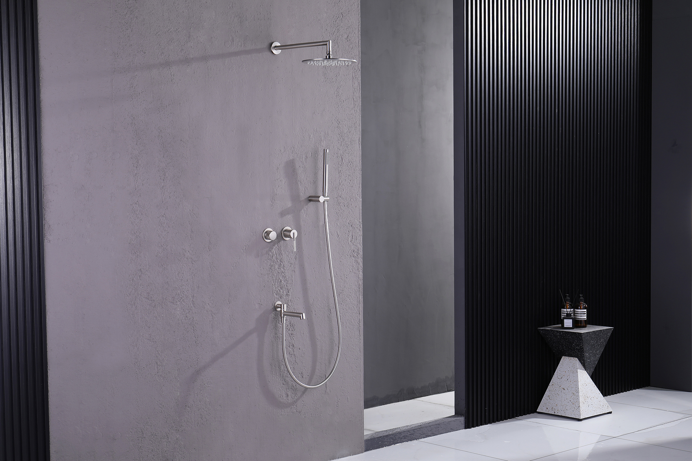 19165-G Смеситель встраиваемый для душа с 3-функ. (САТИН) GANZER (6/1шт)