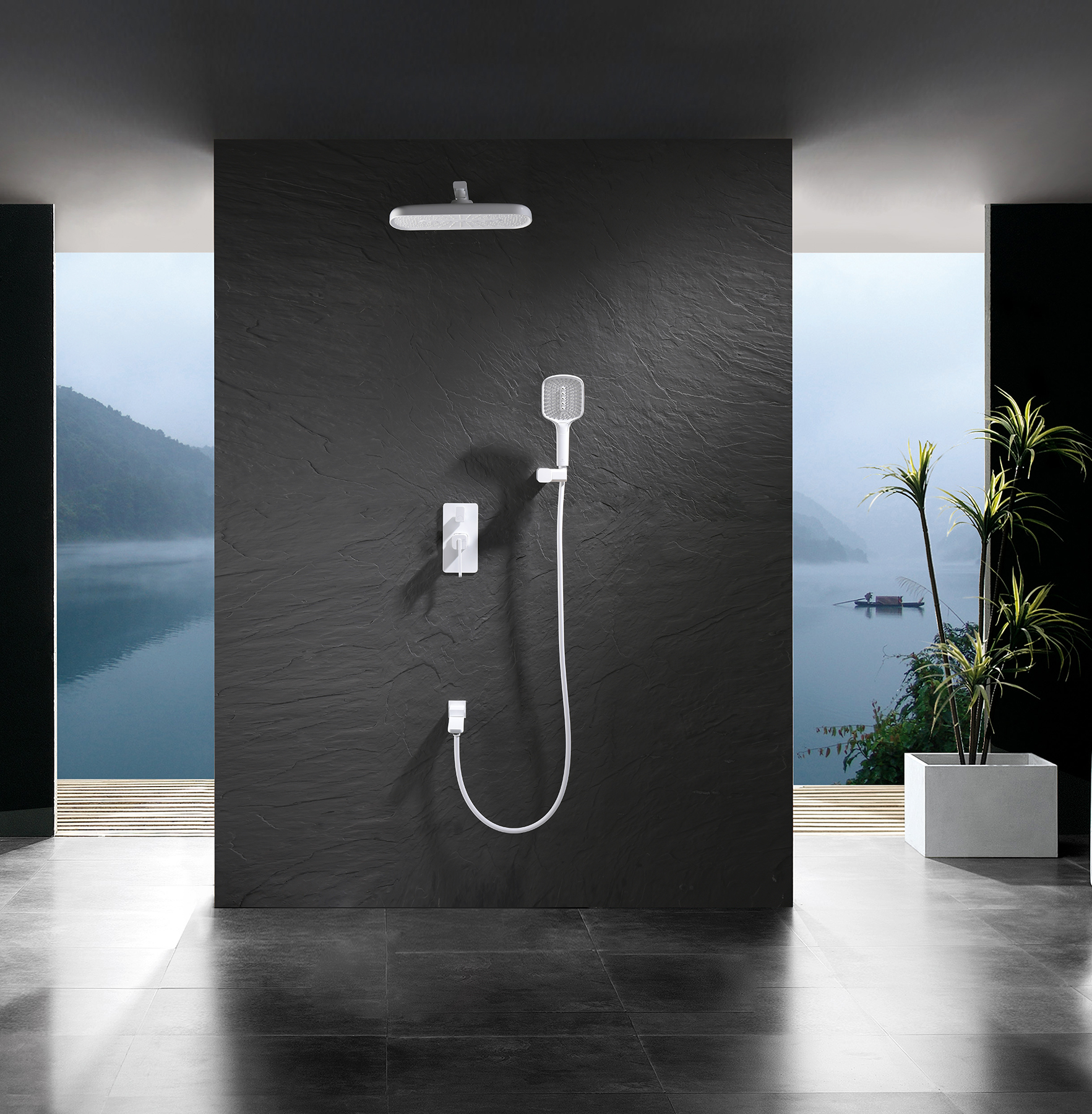 12165-F Смеситель встраиваемый для душа с 3-функ. (БЕЛЫЙ) GANZER (6/1шт)