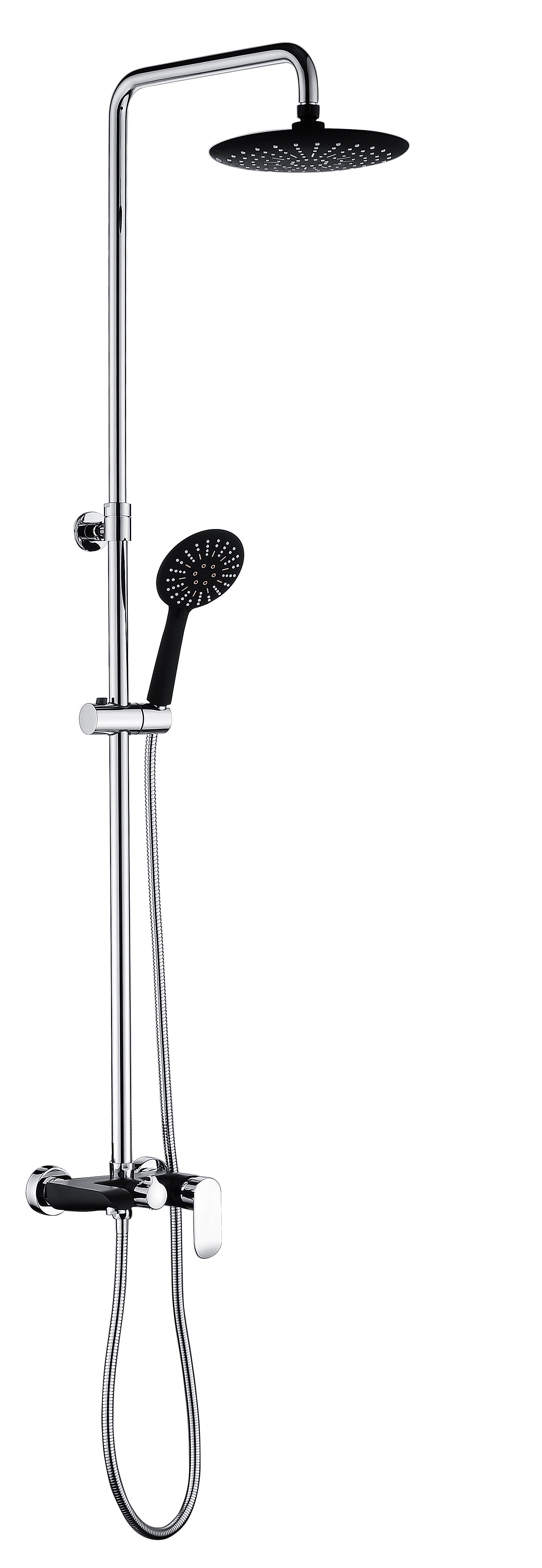 22062-C Душевой релинг (черный,хром) GANZER  (4/1шт) Л/К