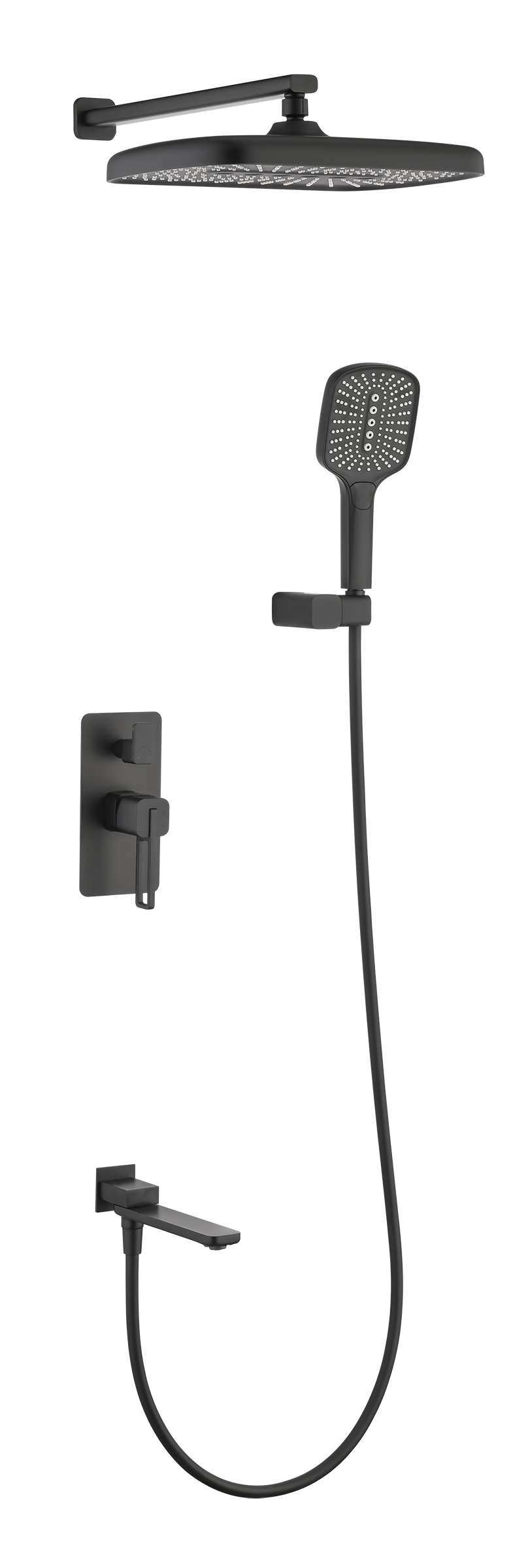 12165-C Смеситель встраиваемый для душа с 3-функ. (ЧЕРНЫЙ) GANZER (6/1шт)