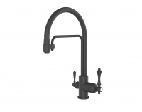 77025-CC Смес. для кухни с гибким шлангом и под фильтр (черный.чер.) GANZER