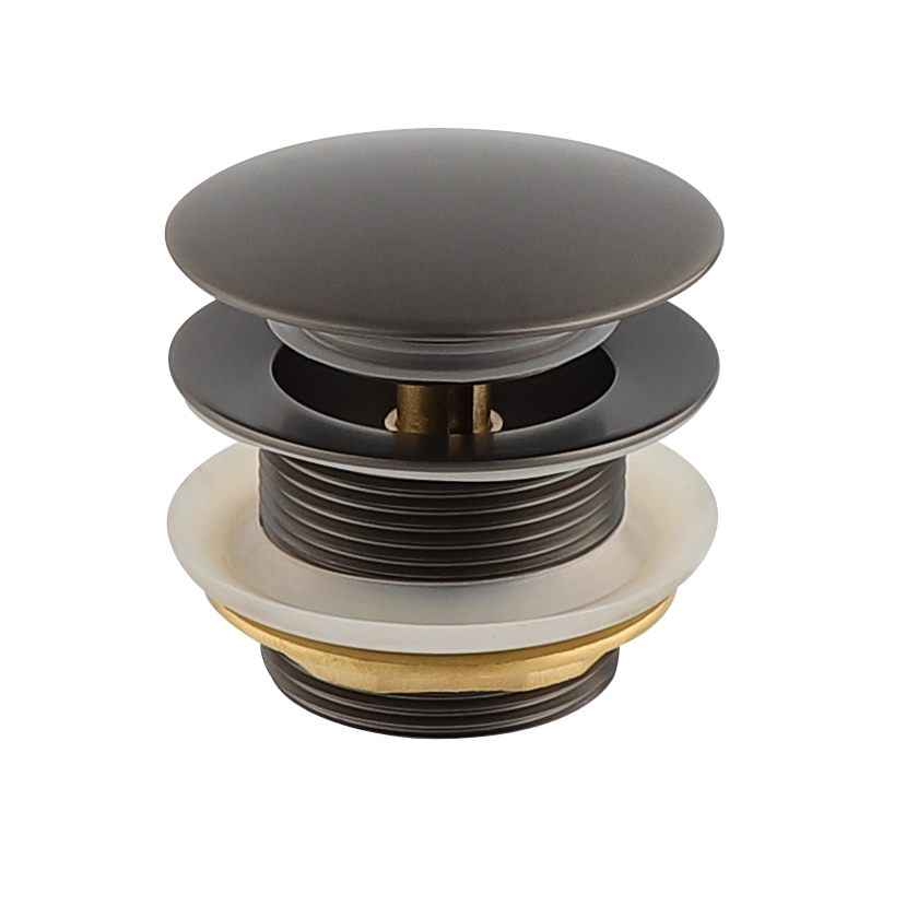 Донный клапан на ванну 1"1/2 (ГРАФИТ) GANZER  (50/1шт)