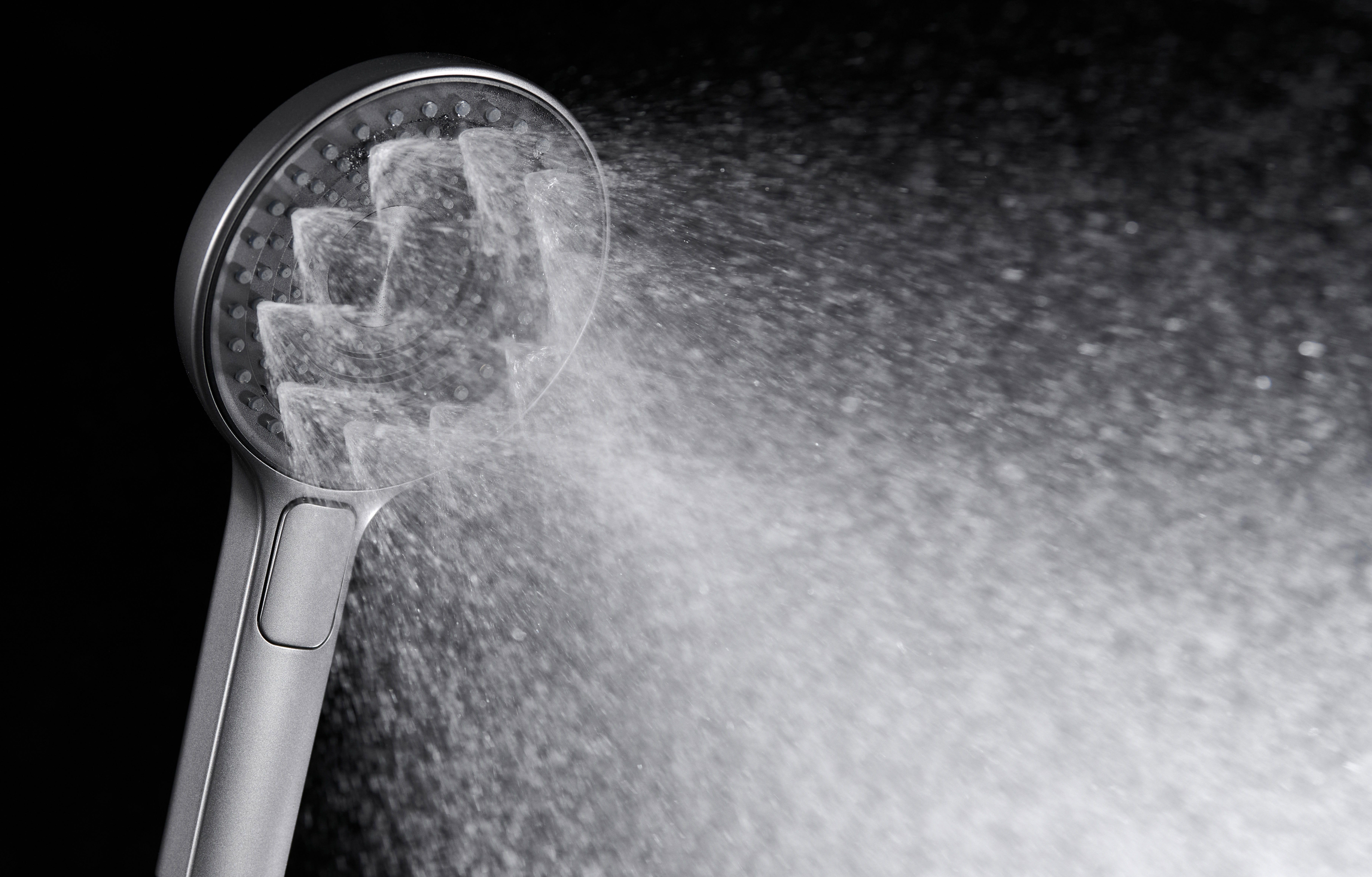 3029-Q Лейка массажная 3 позиции, кнопка (ГРАФИТ) GANZER  (56/1шт)