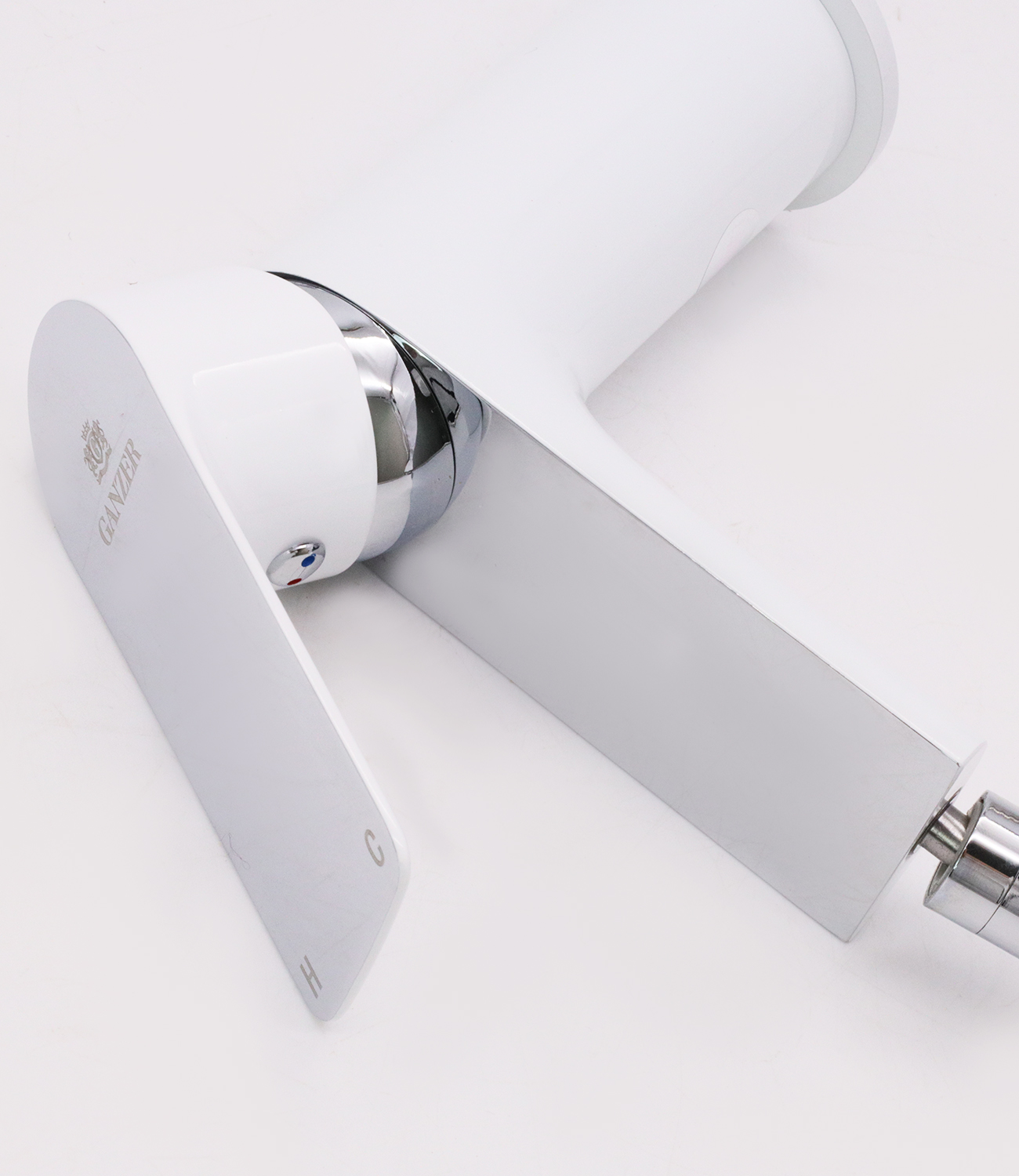 21051-F Смеситель для биде (бел.+хром) "GANZER"  (10/1шт) Л/К