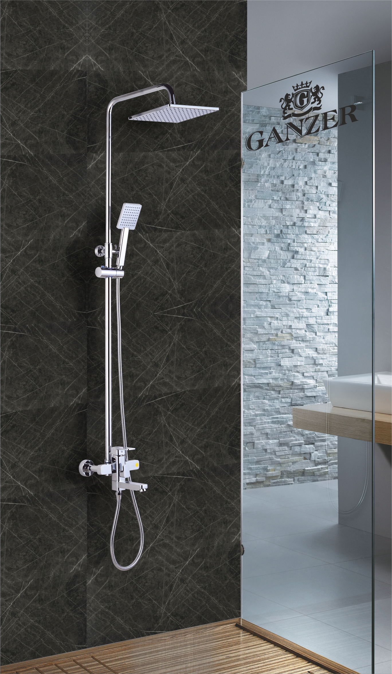 12061 Душевой релинг "GANZER"  (4/1шт)